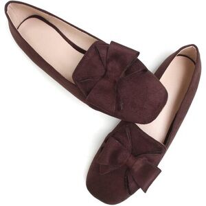 Womens Bowknot Flower Ballet Flats Pointed Toe Soft Dress Shoes new